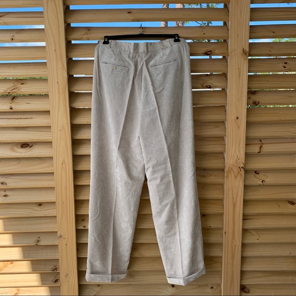 NWT Mondo Uomo Italia Shimmery Soft Pleated Fine Wale Corduroy Cuff Pants 34x34 - Picture 4 of 11
